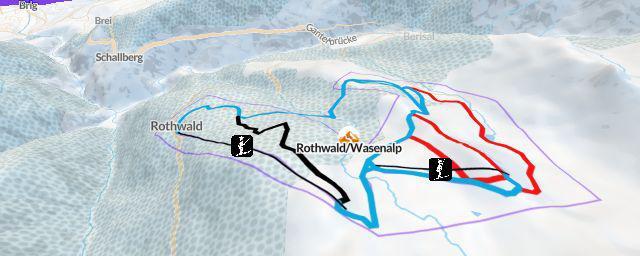 Piste map of the resort Rothwald/Wasenalp