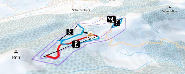 Piste map of the resort Röti