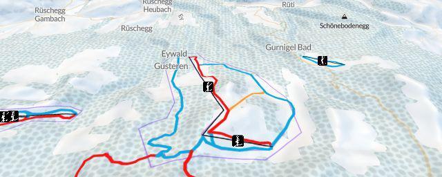 Piste map of the resort Rüschegg