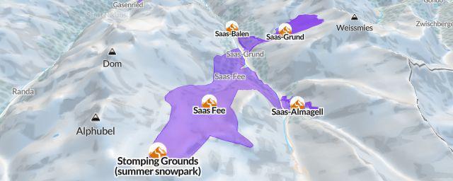 Piste map of the resort Saas Fee