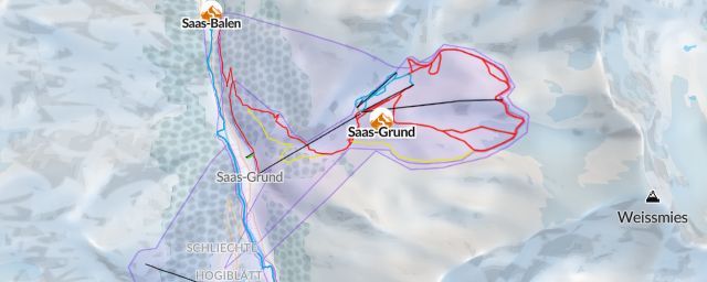 Piste map of the resort Saas-Grund