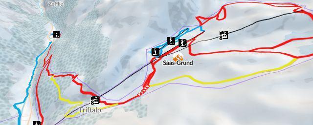 Piste map of the resort Saas Grund