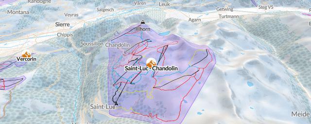 Piste map of the resort Saint-Luc - Chandolin