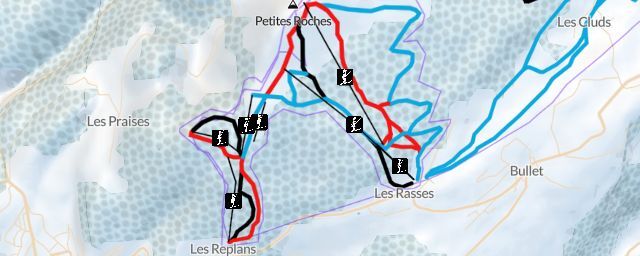 Piste map of the resort Sainte-Croix / Les Rasses