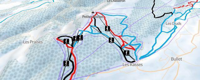 Piste map of the resort Sainte-Croix - Les rasses