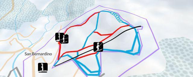 Piste map of the resort San Bernadino - Pian Cales