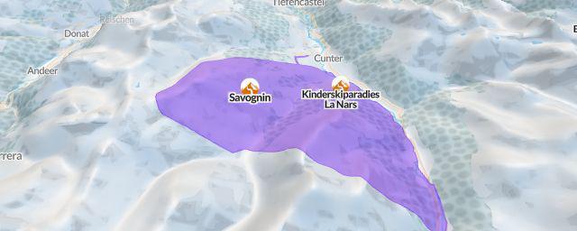 Piste map of the resort Savognin
