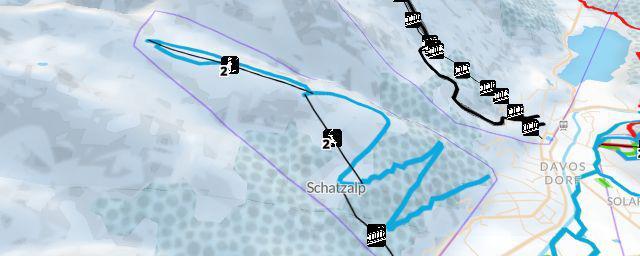 Piste map of the resort Schatzalp/Strela