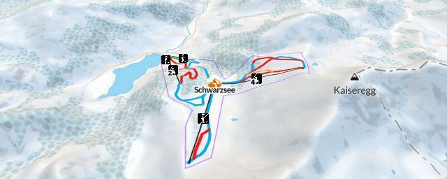 Piste map of the resort Schwarzsee