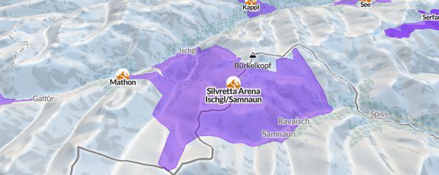 Piste map of the resort Silvretta Arena Ischgl/Samnaun