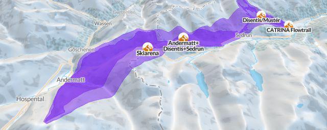 Piste map of the resort Skiarena