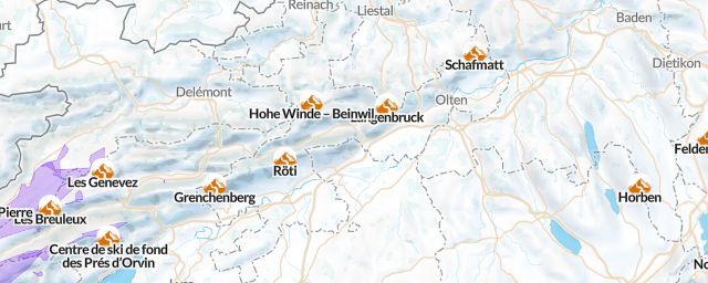 Piste map of the region Solothurn