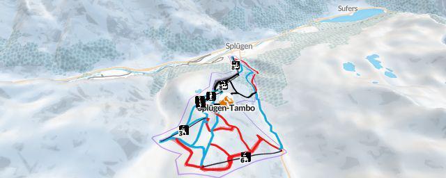 Piste map of the resort Splügen-Tambo