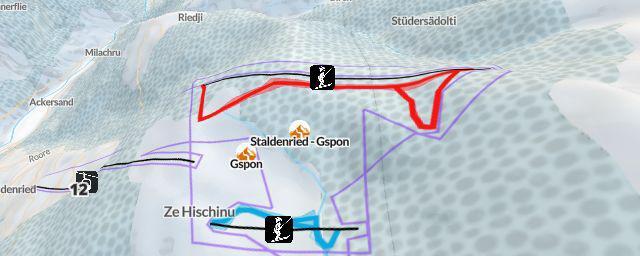 Piste map of the resort Staldenried - Gspon