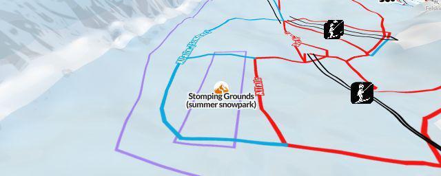 Piste map of the resort Stomping Grounds (summer snowpark)