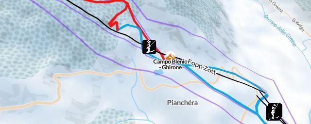 Piste map of the resort Campo (Blenio)