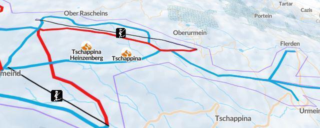 Piste map of the resort Tschappina Heinzenberg