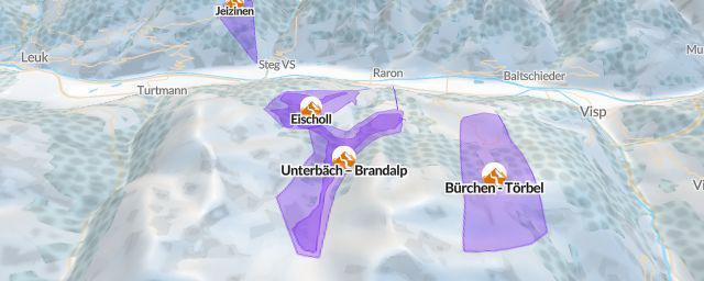 Piste map of the resort Unterbäch – Brandalp