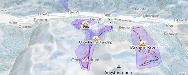 Piste map of the resort Unterbäch - Eischoll