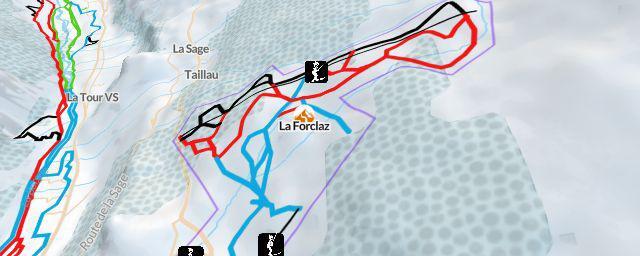 Piste map of the resort La Forclaz