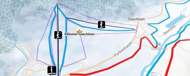 Piste map of the resort Münster - Geschinen