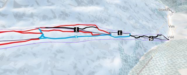 Piste map of the resort Vals 3000