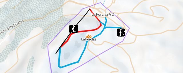 Piste map of the resort La Forclaz