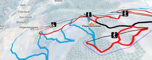 Piste map of the resort Visperterminen