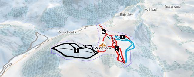 Piste map of the resort Wiriehorn