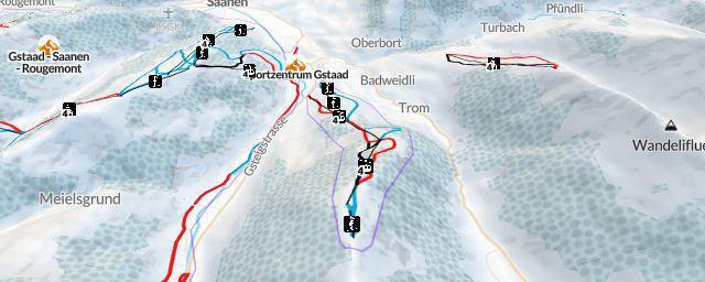 Piste map of the resort Wispile – Gstaad