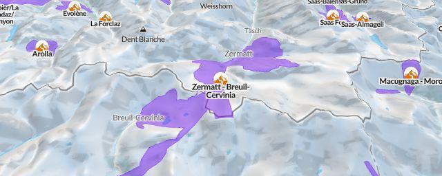 Piste map of the resort Zermatt - Breuil-Cervinia