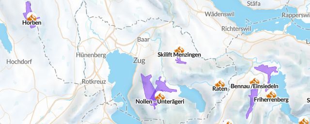 Piste map of the region Zug