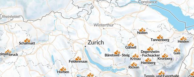 Piste map of the region Zürich