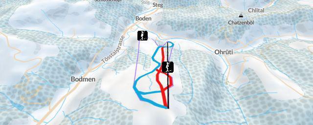 Piste map of the resort Steg