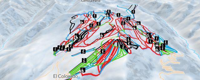 Piste map of the resort El Colorado