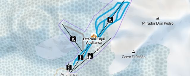 Piste map of the resort Estación Esquí Antillanca