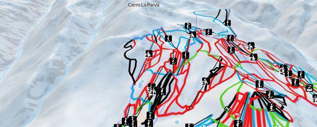 Piste map of the resort La Parva
