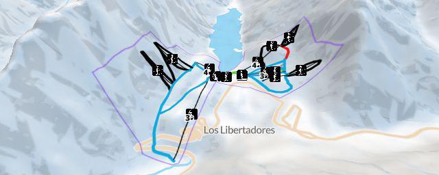 Piste map of the resort Portillo
