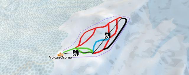 Piste map of the resort Volcán Osorno