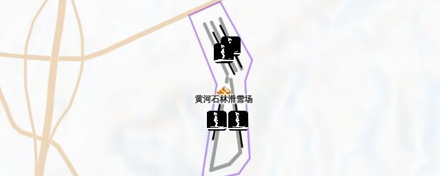 Piste map of the resort 黄河石林滑雪场