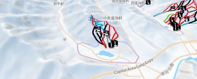 Piste map of the resort 翠云山银河滑雪场