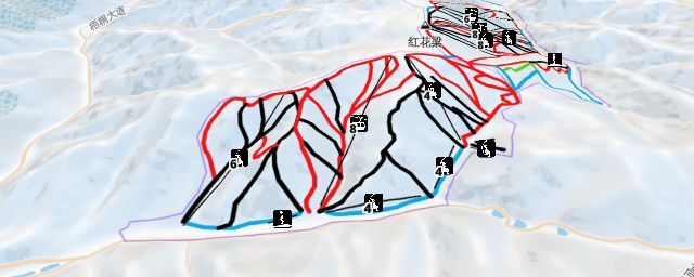 Piste map of the resort Yunding Resort Secret Garden