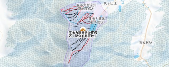 Piste map of the resort 亚布力滑雪旅游度假区（部分对客开放）