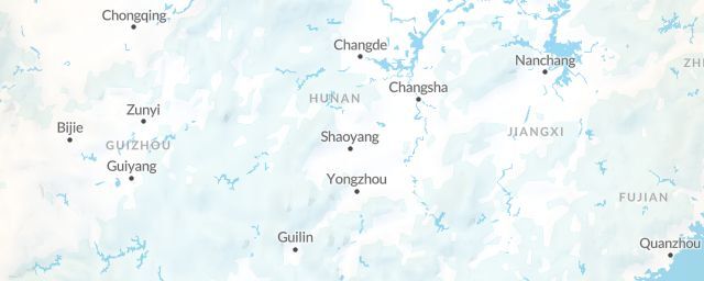 Piste map of the region Hunan