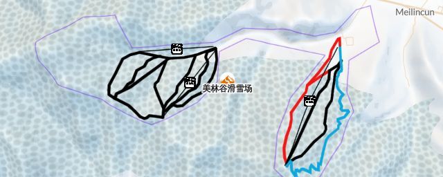 Piste map of the resort 美林谷滑雪场