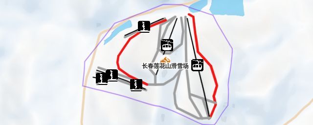 Piste map of the resort 长春莲花山滑雪场