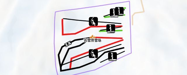 Piste map of the resort 吉雪滑雪场