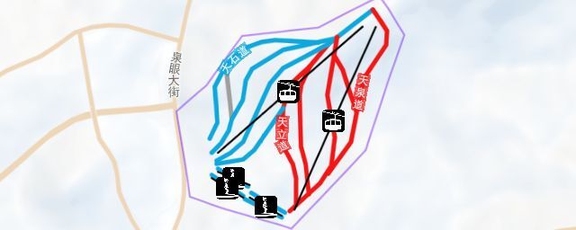 Piste map of the resort 天定山滑雪场