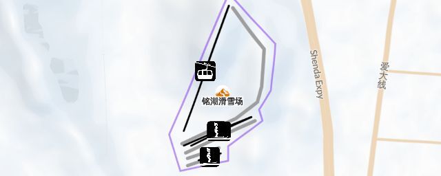 Piste map of the resort 铭湖滑雪场