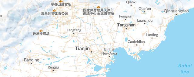 Piste map of the region Tianjin
